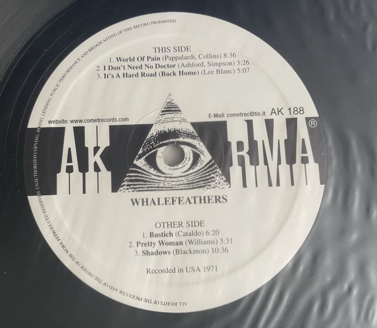 Dischi in vinile: Whalefeathers - same - AKARMA Vinyl LP – Usato da Olten venduto da Bluespapst 2