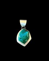 Silver vintage pendant with turquoise stone