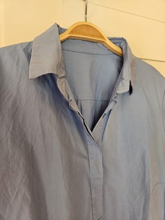 Hemdblusenkleid Mansertextil blau Baumwolle Grösse 40