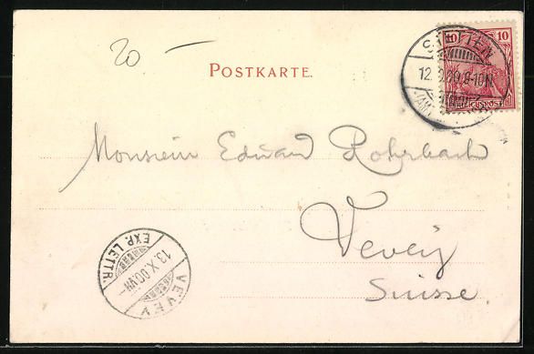 Cartoline postali: St. Chrischona, Ortsansicht mit Kirche – Usato da Berlin venduto da bartko-reher 1