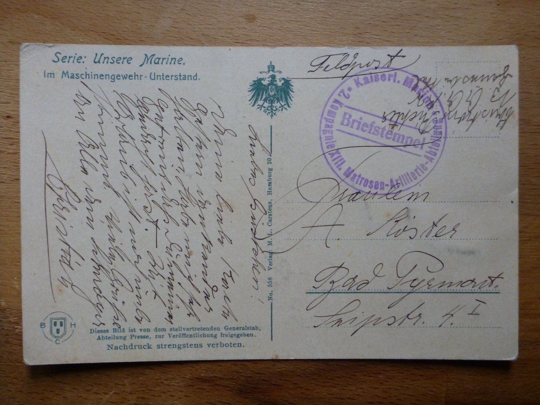 Ansichtskarten: 1.Weltkrieg – Gebraucht aus Eschen von Nerger1918 1