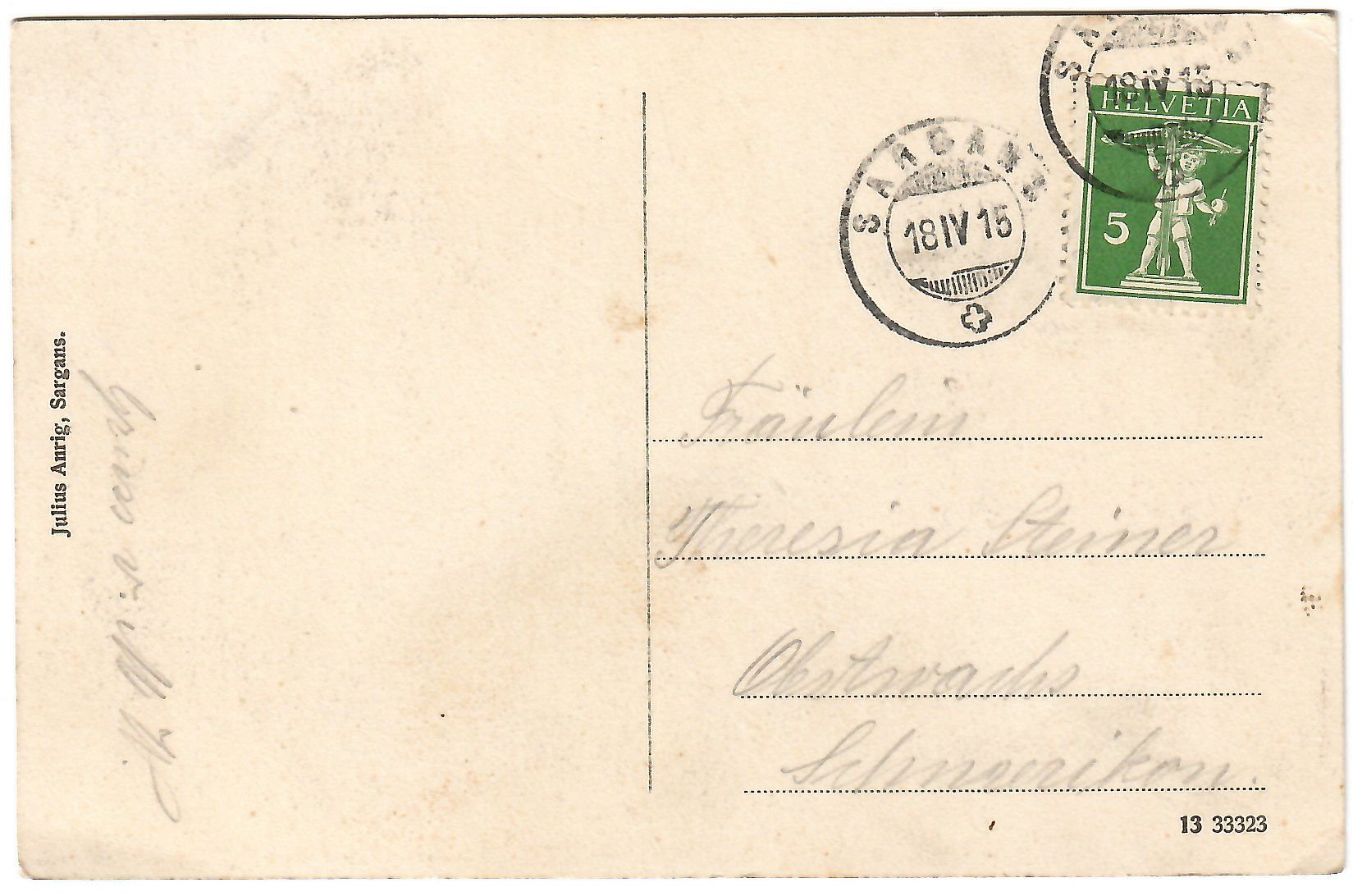 Cartoline postali: Ansichtskarte Sargans,  Broderhaus – Usato da Kerns venduto da etma3 1