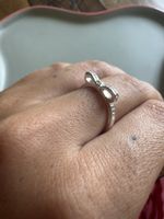 Damenring Schleifenform versilbert 925 mit Zirkonia neuwerti