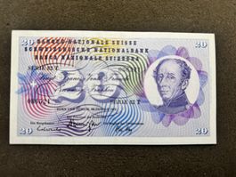 20 Franken Banknote Dufour 1972 - 521 unc.