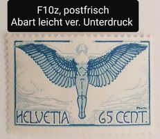MA249) F10z, Flugpostmarke Abart leicht ver. Unterdruck **
