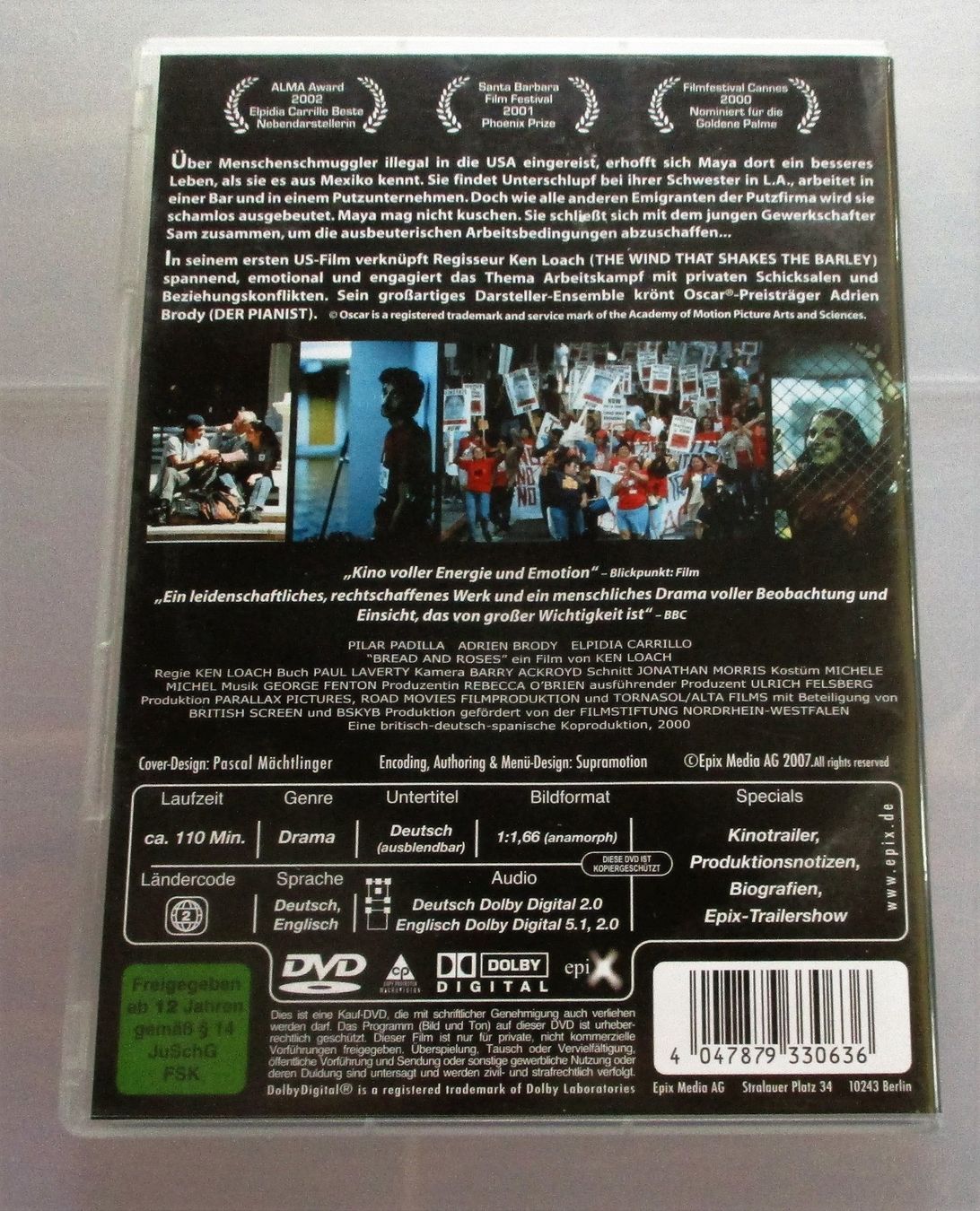 Alle DVDs: BREAD AND ROSES - Ken Loach/Adrien Brody – Gebraucht aus Wattwil von Muriel10 1