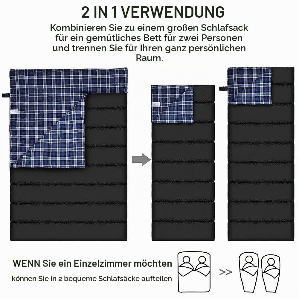 Schlafsäcke: Doppelschlafsack Deckenschlafsack 2 Personen Flanellfutter – Neu und originalverpackt aus Dörflingen von Nixhub 1