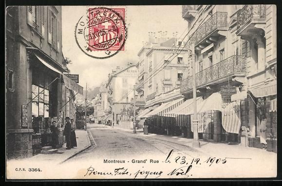 Ansichtskarten: Montreux, Grand' Rue, Ansichtskartenverk – Gebraucht aus Berlin von bartko-reher