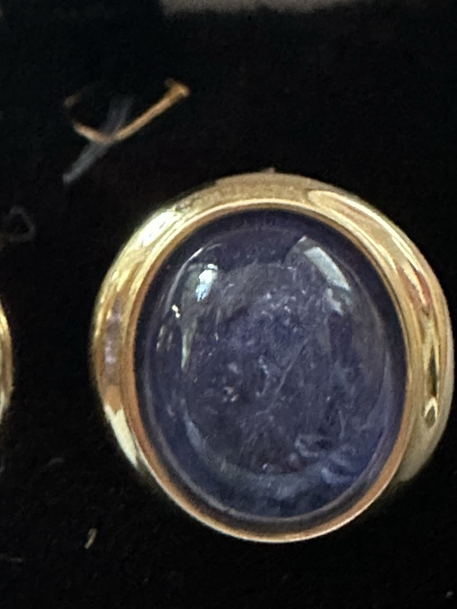 Boucles d'oreille: 14 Karat Ohrstecker mit Amethyst  – D'occasion à Herbriggen par Sehrazade 2