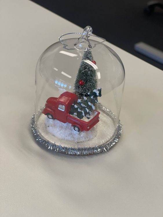 Deko Weihnachten Auto Car Pickup Glas vom Globus