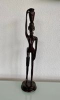 Grosse Holzfigur Frau mit Gefäss auf dem Kopf   Afrika-Stil
