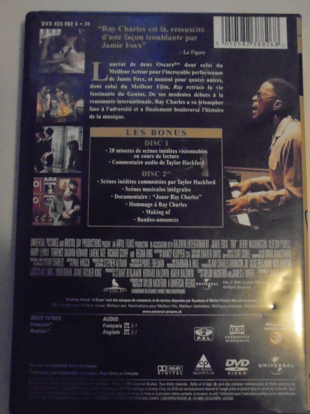 Tutti i DVDs: " Ray "Découvrez la vie exceptionnelle de Ray Charles 2 DVD – Usato da Crissier venduto da Promopost 1