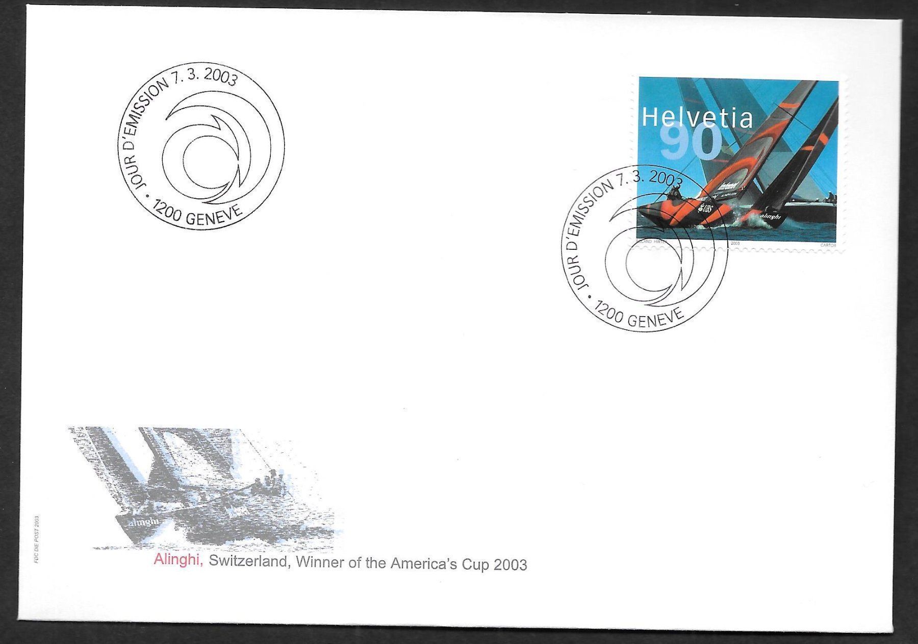 Alle Briefmarken: FDC 1084 Alinghi ET 7.3.2003 – Neu (gemäss Beschreibung) aus Olten von clotaldi