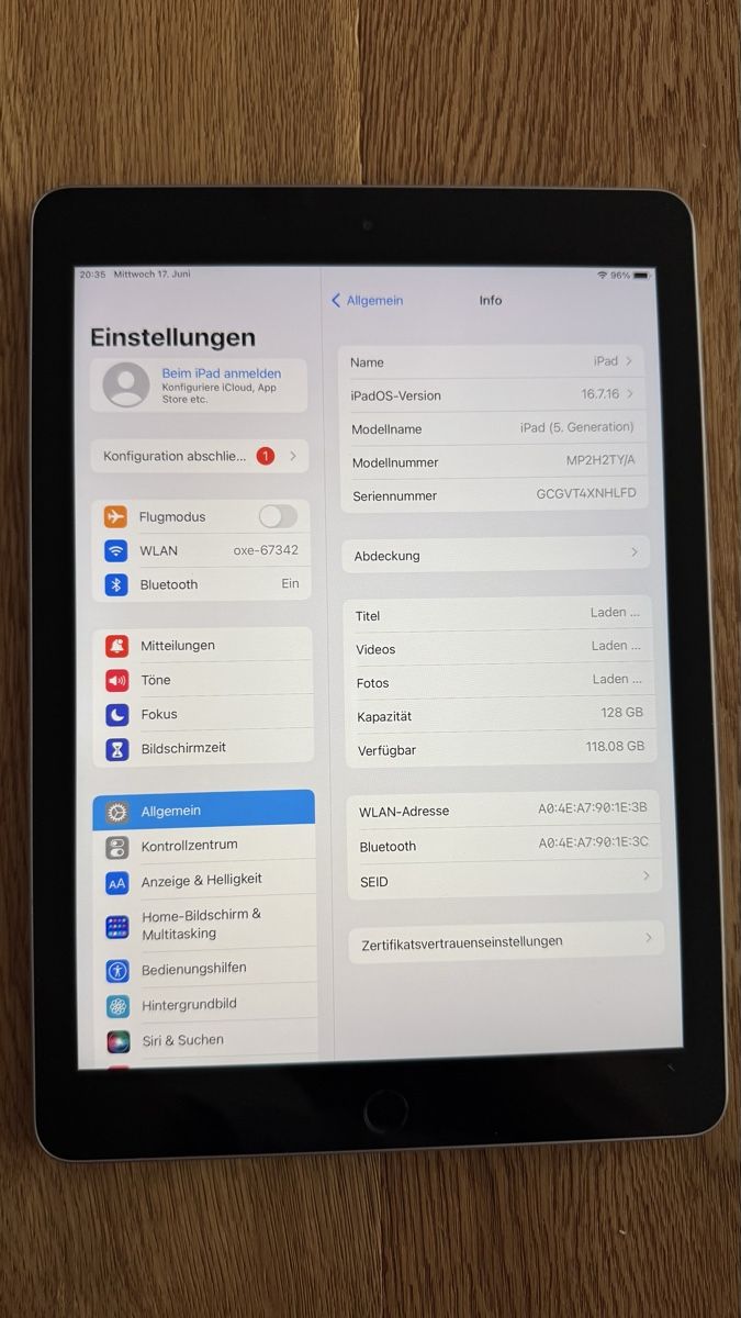 Apple Tablettes PC: iPad 128 GB 5. Generation – D'occasion à Mosnang par paradisu_corsu 1