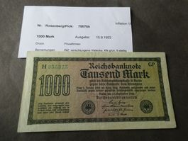 Dt. Reich 1922, 1000 Mark
