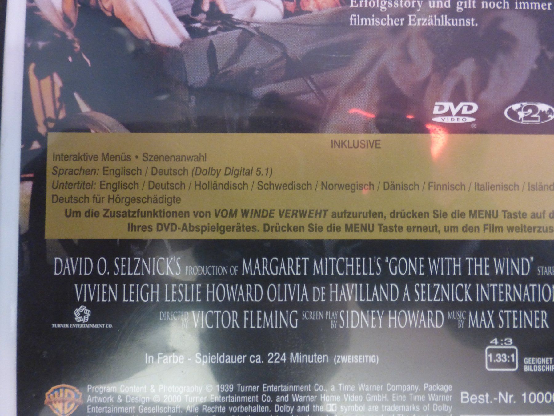 Tutti i DVDs: Vom Winde verweht Gone with the wind DVD – Usato da Zumikon venduto da psisound 2