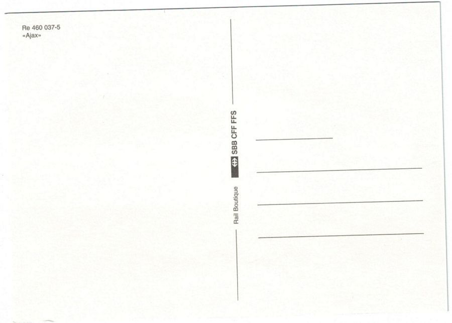 Cartoline postali: SBB Re 460 037-5 Werbelok Ajax – Usato da Frauenfeld venduto da POML 1