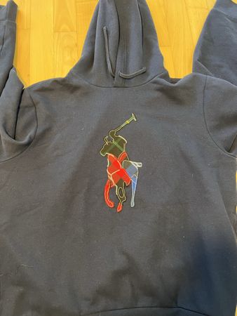 Polo Ralph Lauren Hoodie Big Logo L Navy Blue Autumn/Winter