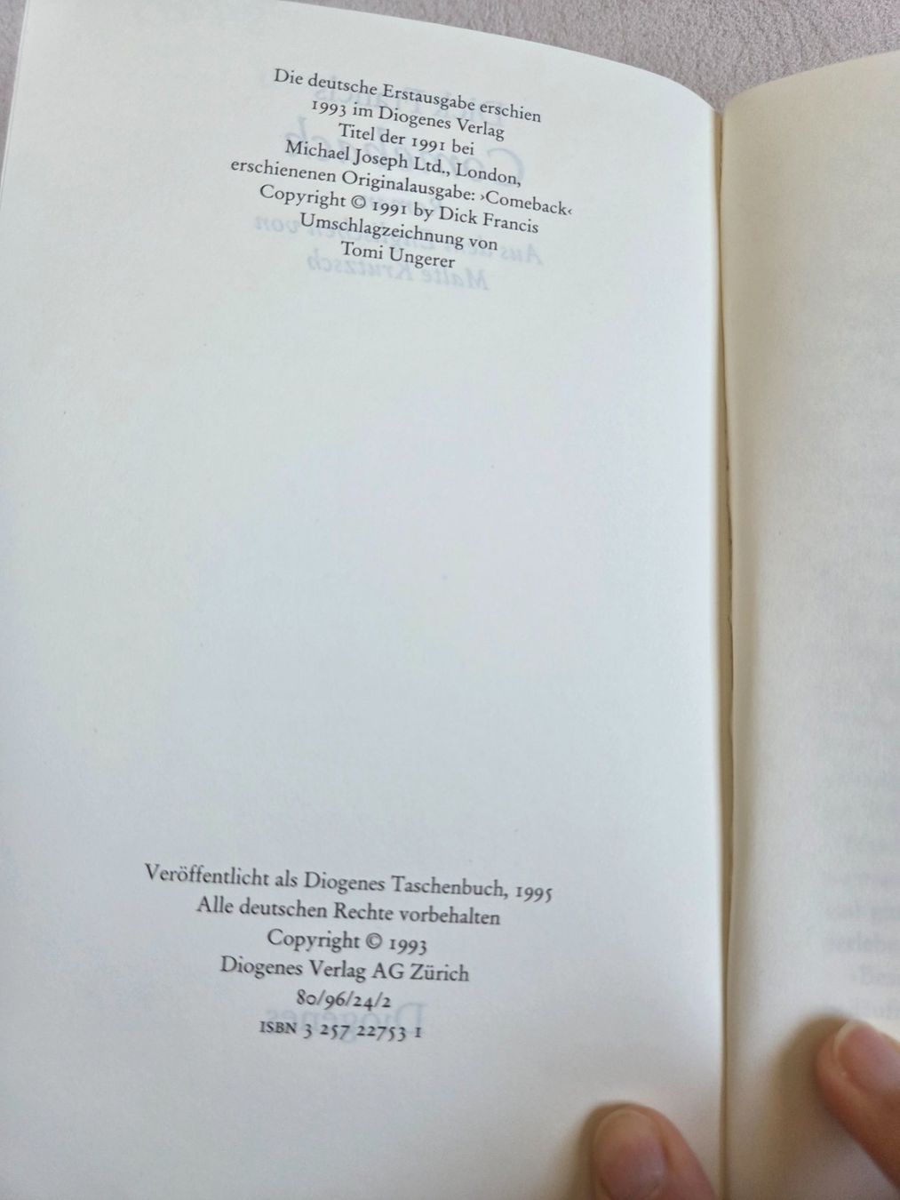 Libri: Dick Francis - Comeback – Usato da Bergdietikon venduto da Tanne_10 3