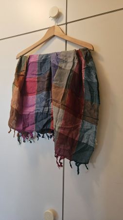 Foulard quadrato viscosa a quadretti