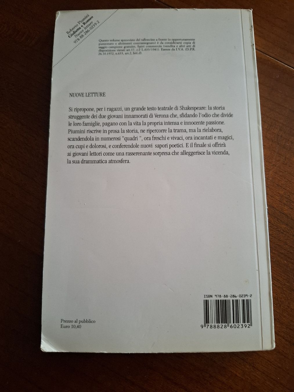 Libri: Giulietta e Romeo - Roberto Piumini – Usato da Viganello venduto da sor_dcq8 1