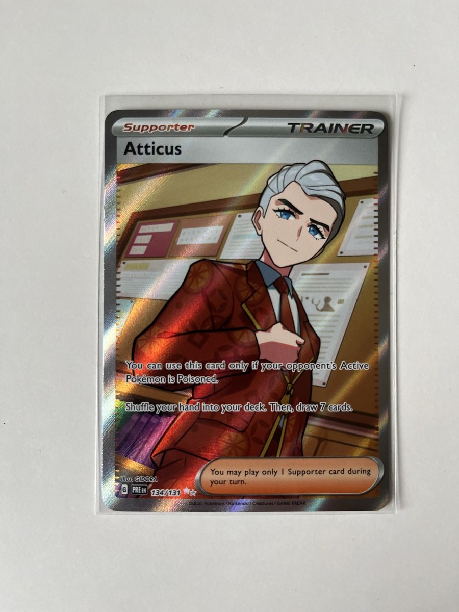 atticus pokemon card prismatic Atticus Full Art Trainer Prismatic Evoloutions 134/131, NM Pokemon Car