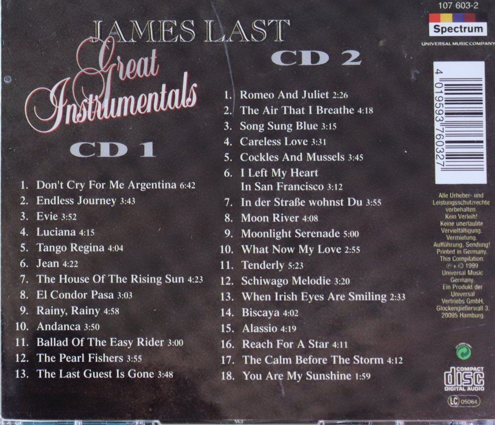 CDs: James Last – Great Instrumentals – Gebraucht aus Luzern von CONTENTI 2