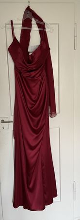 Rotes Abendkleid Gr. 42/44, festlich, bordeaux, Satin-Look