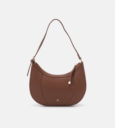 Braune Tasche, neuwertig, Halbmondschnitt, Herbst