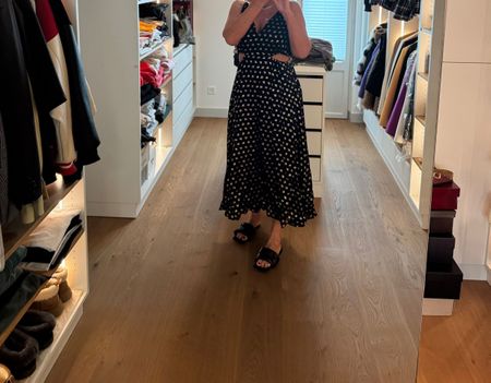 Kleid Maje lang schwarz gemustert Groesse 42 neuwertig