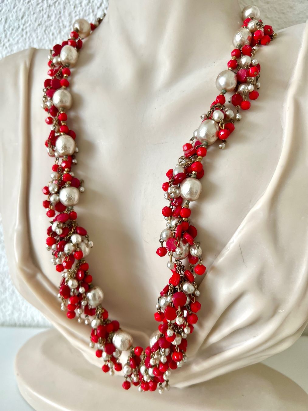 Colliers: Pilgrim Statement Kette Glasperlen Rot Silber 60 cm – D'occasion à Ruswil par artbyhand 3