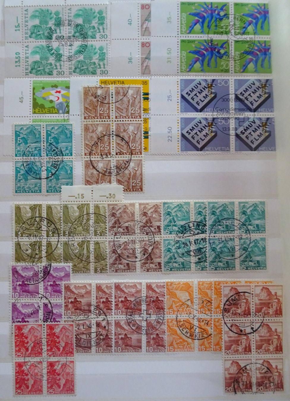 Tutti i francobolli: Viererblöcke Briefmarken Schweiz – Usato da Feldbrunnen venduto da MarcusSO 5