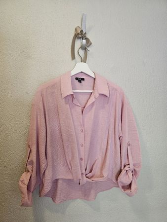 C&A Bluse rosa Grösse 38 mit Kragen und Knopfleiste 🩷