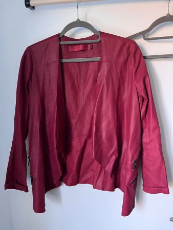 Rote ziegenlederjacke, Gr. 36