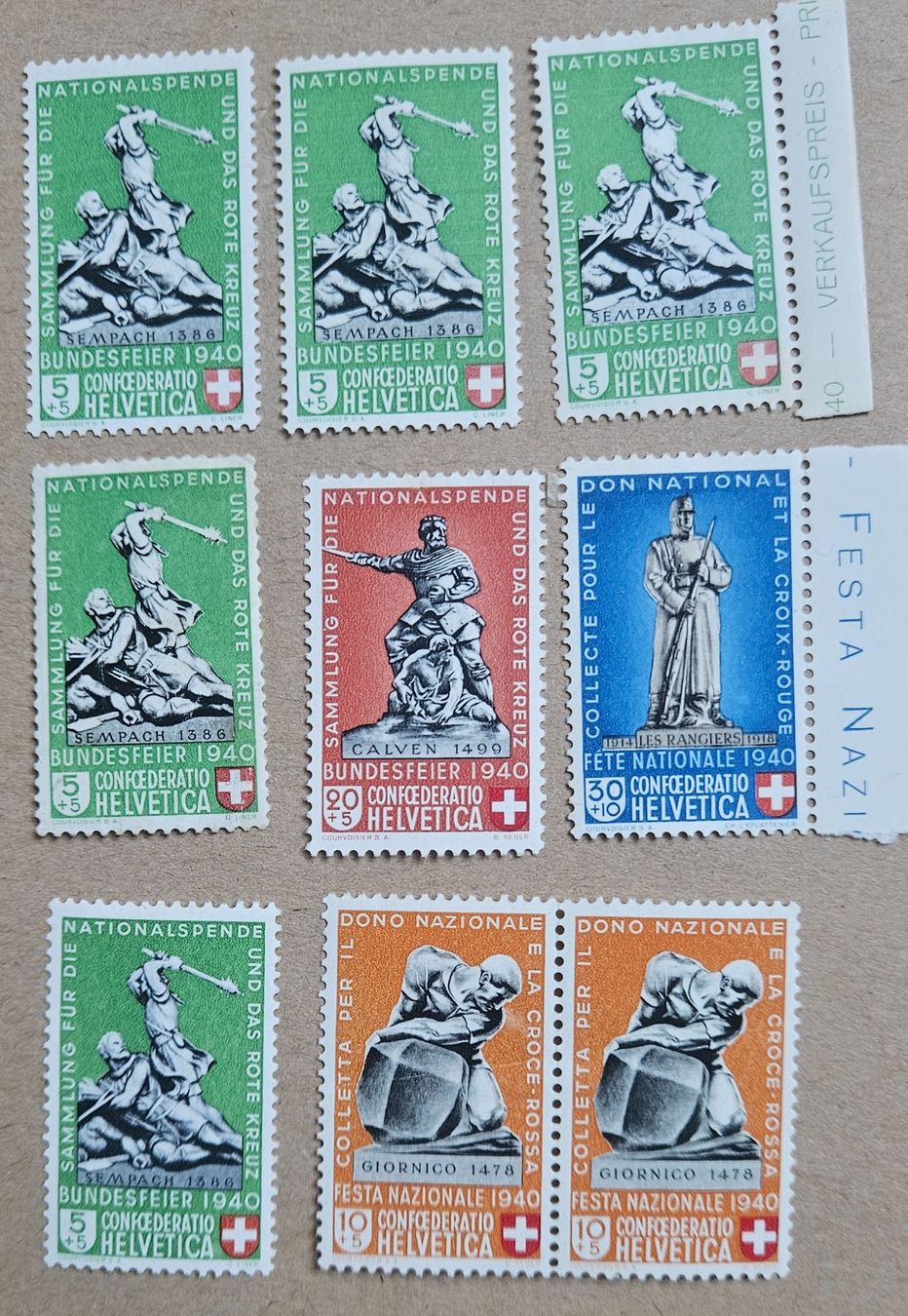 Tous les timbres: Bundesfeier 1940 ungebraucht – D'occasion à Aetingen par stewi03