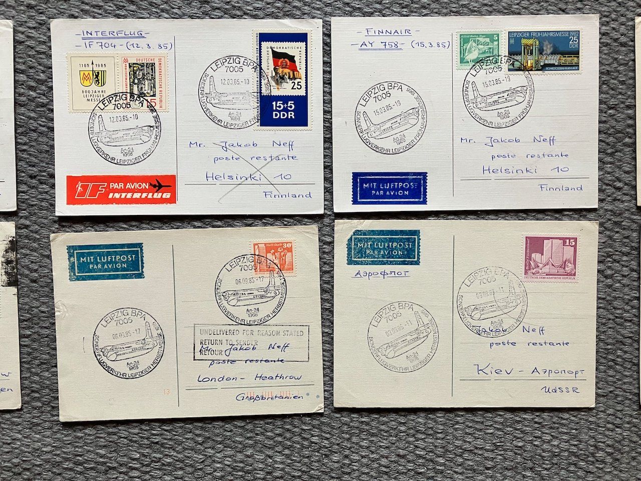 Tutti i francobolli: 23 Flugbelege DDR 1985 – Usato da Nesslau venduto da andi_hon 5