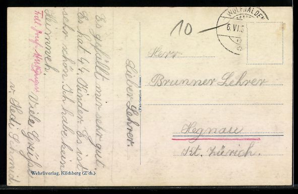 Cartes postales: Wolfhalden, Ansicht mit Kirche und Bäum – D'occasion à Berlin par bartko-reher 1