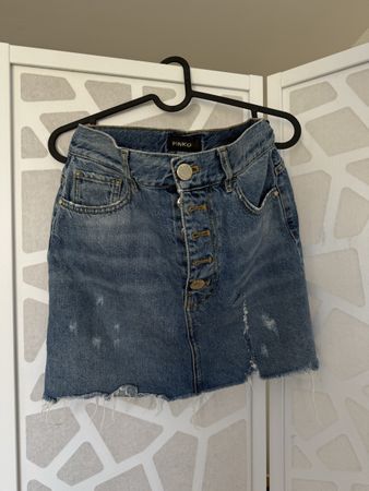 PINKO Jeansrock – Gr. 36 – 100% Baumwolle – Distressed