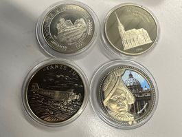 4 versch. Medaillen, 2x Fürstentum Lichtenstein, 2x Schweiz