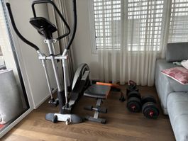 Komplettes Fitness-Set für Zuhause – Crosstrainer + Kraftsta
