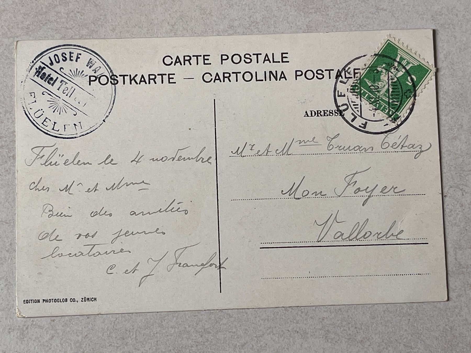 Cartoline postali: Alte Ansichtskarte Flüelen mit Bristenstock, – Usato da Strengelbach venduto da Aschatan5 1
