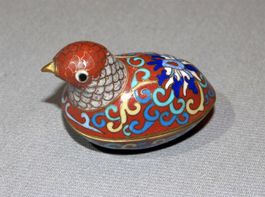 (Pillen-) Dösli Cloisonné Vogel (Nr. 2)