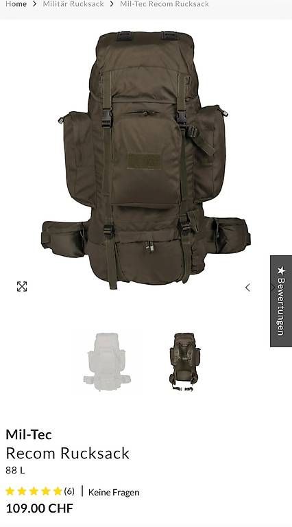 Zaini: 2x Rucksack 88L Militär – Usato da ebikon venduto da nin_77mk 1