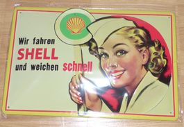 Shell wir fahren Schild 20x30cm
