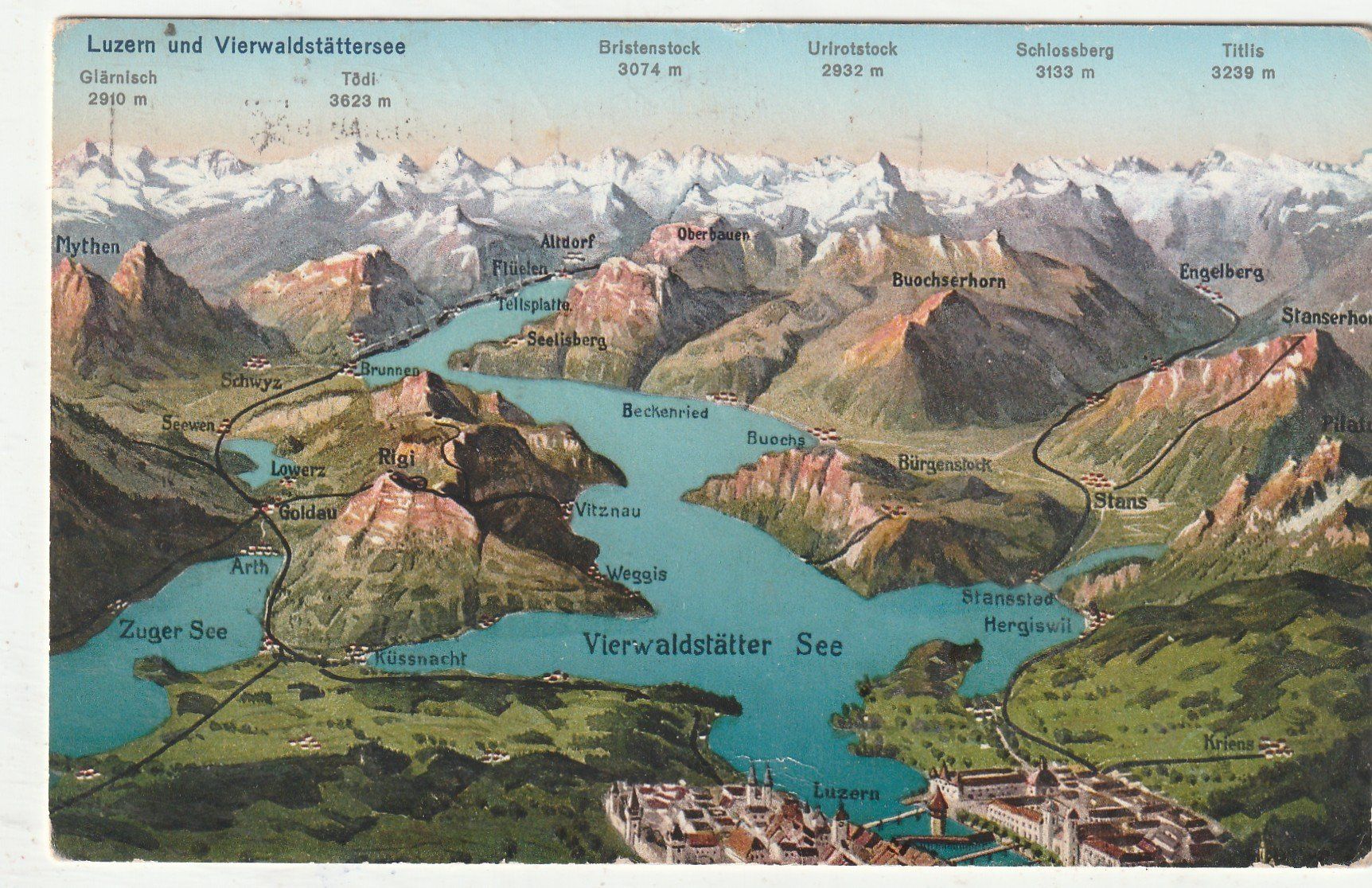 Ansichtskarten: Panorama Vierwaltstättersee – Gebraucht aus Lumbrein von made02