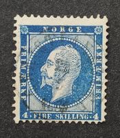 Norwegen 1856, 4 Skilling, King Oscar I, gestempelt