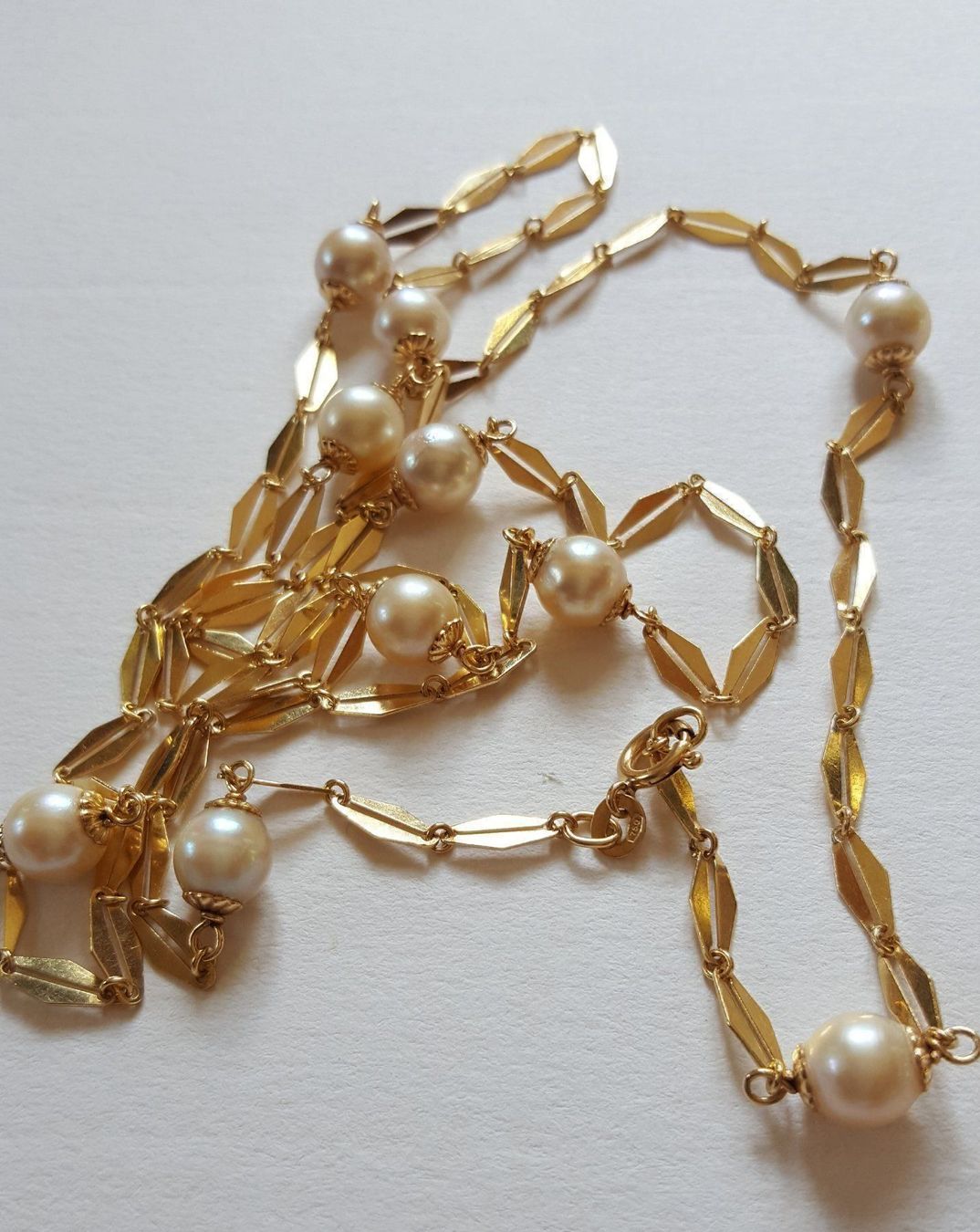 Catenine: Massiv 750 Gold Kette mit Perlen – Usato da Wald ZH venduto da Aniade 4