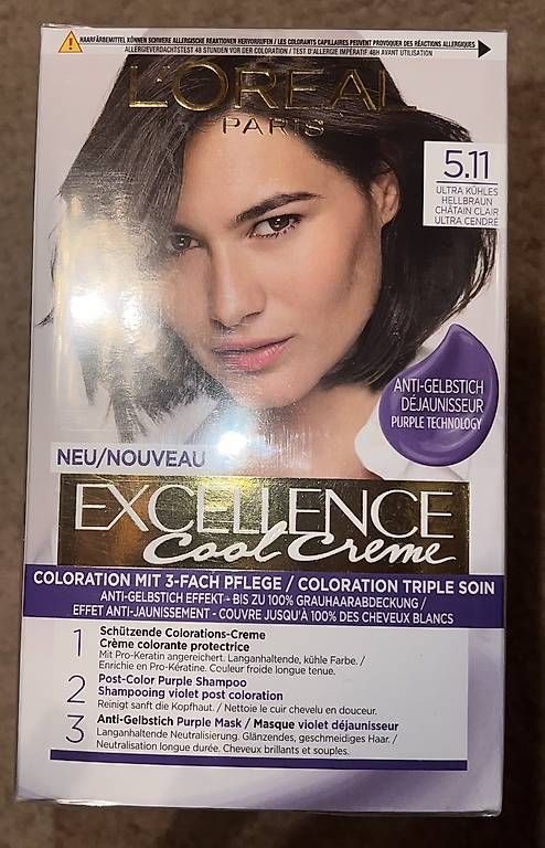 Tinte: 3x Loreal Excellence Cool Creme 5.11 ultra kühles Hellbraun – Usato da Romanshorn venduto da vivi304