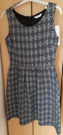 NAFNAF Robe blue marine, fleurs blanches