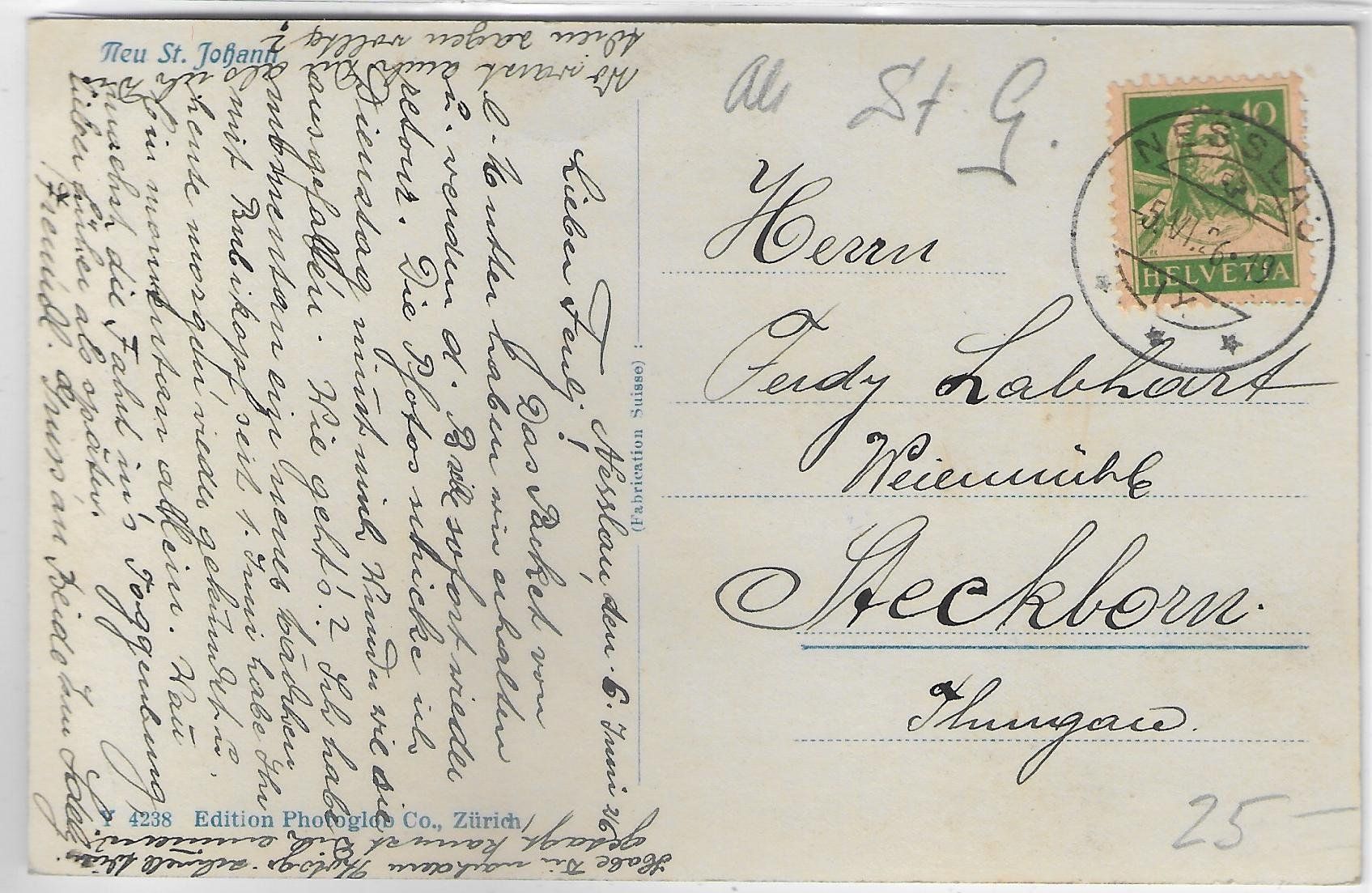 Cartoline postali: Neu St. Johann - Bahnhofquartier – Usato da Ettingen venduto da Kartenplanet 1